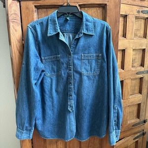 Lauren Ralph Lauren size XL denim button down shirt